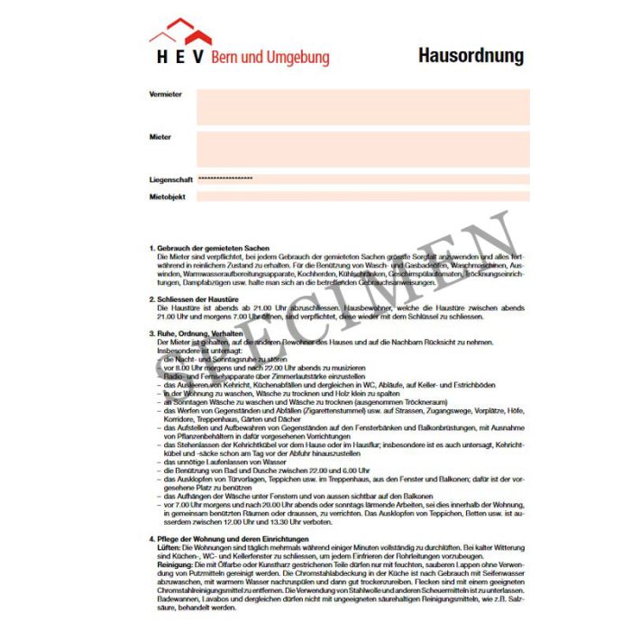 Hausordnung (Kanton Bern) online