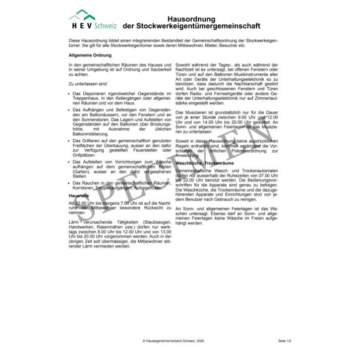 Hausordnung (Stockwerkeigentum)