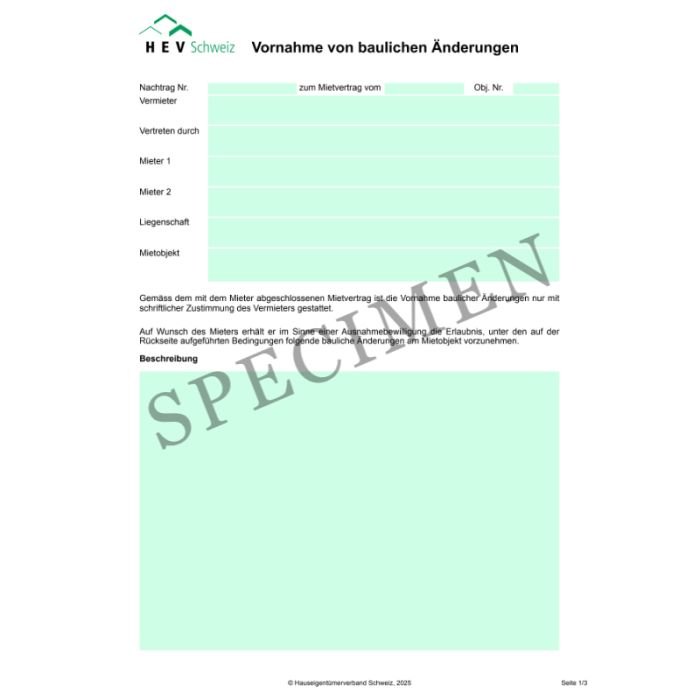 Vornahme von baulichen Änderungen