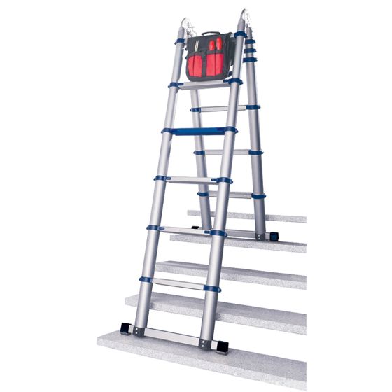 TEDURA Teleskop-Klappleiter blau