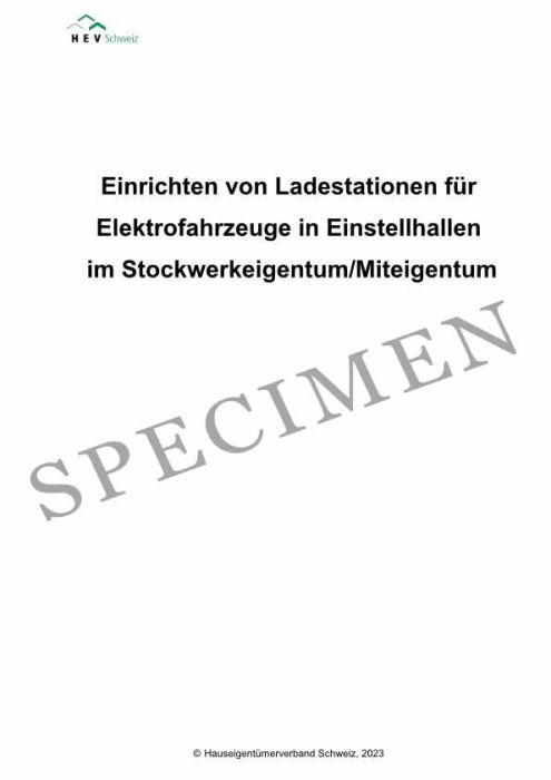 Merkblatt für das Einrichten von Ladestationen für Elektrofahrzeuge bei Stockwerk- und Miteigentum (download)