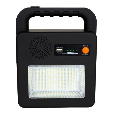 LED-Solar-Notlampe inkl. Powerbank und Bluetooth-Lautsprecher, wellcraft