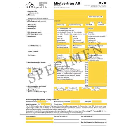 Mietvertrag für Wohn- oder Geschäftsräume inkl. Allgemeiner Vertragsbestimmungen (Kanton Appenzell-Ausserrhoden)