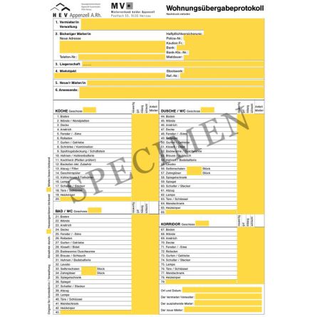 Wohnungsabnahmeprotokoll inkl. Merkblatt (Kanton Appenzell-Ausserrhoden)