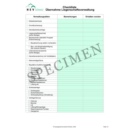 Checkliste Übernahme Liegenschaftsverwaltung