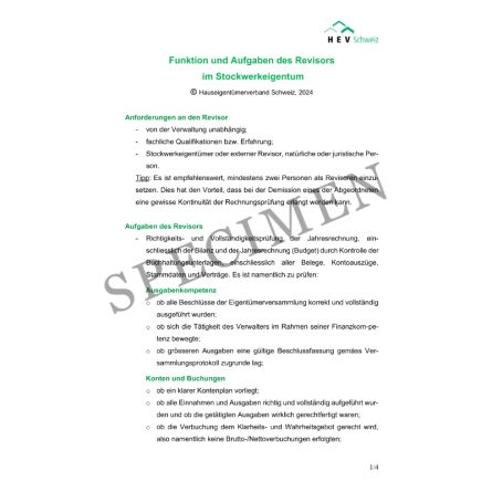 Checkliste für die Funktion und Aufgaben eines Revisors im Stockwerkeigentum