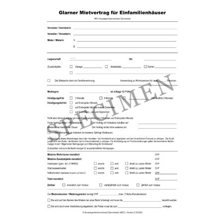 Mietvertrag für Einfamilienhäuser (Kanton Glarus) online