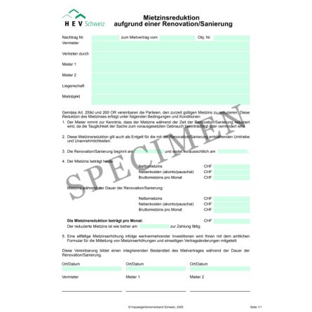 Mietzinsreduktion aufgrund einer Renovation, Sanierung