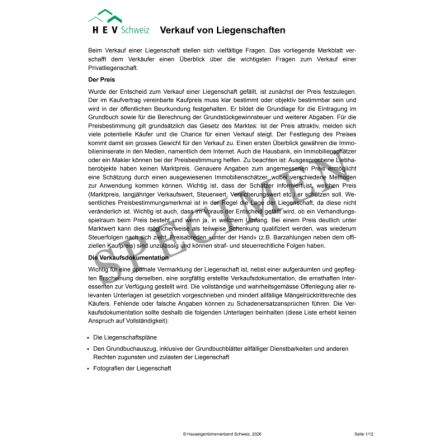 Merkblatt inkl. Checkliste «Verkauf von Liegenschaften»