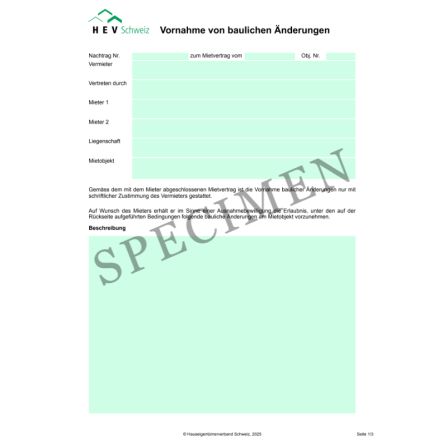 Vornahme von baulichen Änderungen