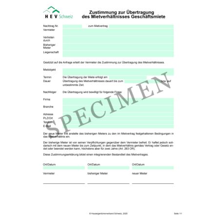 Zustimmung zur Uebertragung des Mietverhältnisses Geschäftsmiete