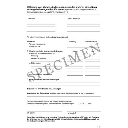 Amtliches Formular zur Mitteilung von Mietzinsänderungen und anderen einseitigen Vertragsänderungen (Kanton Appenzell-Innerrhoden)