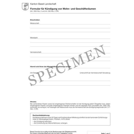 Amtliches Formular für die Kündigung von Wohn- und Geschäftsräumen (Kanton Basel-Landschaft)