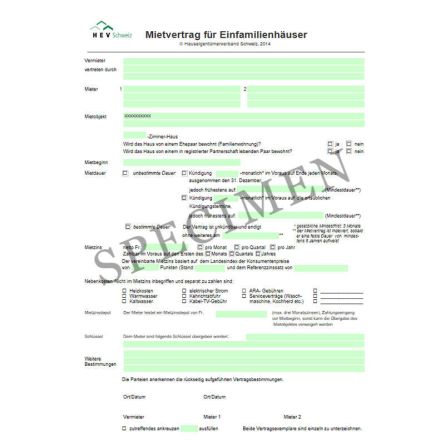 Mietvertrag für Einfamilienhäuser (Schweiz allgemein)