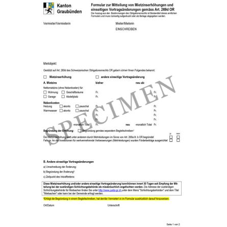 Amtliches Formular zur Mitteilung von Mietzinsänderungen und anderen einseitigen Vertragsänderungen (Kanton Graubünden)
