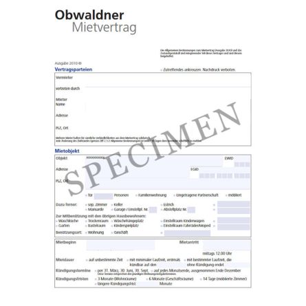 Mietvertrag für Wohn- und Geschäftsräume (Kanton Obwalden)
