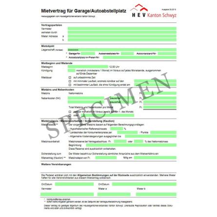 Mietvertrag für Garagen und Autoabstellplätze (Kanton Schwyz) online