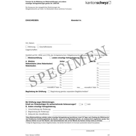 Amtliches Formular zur Mitteilung einer Mietzinsänderung und anderen einseitigen Vertragsänderungen  (Kanton Schwyz)