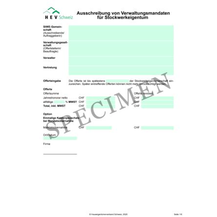 Ausschreibung von Verwaltungsmandaten für Stockwerkeigentum